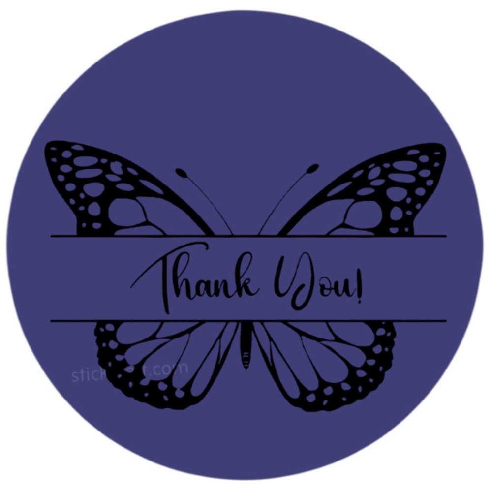 thank you sticker pink for business 2 inch round sticker - Picture 2 of 15
